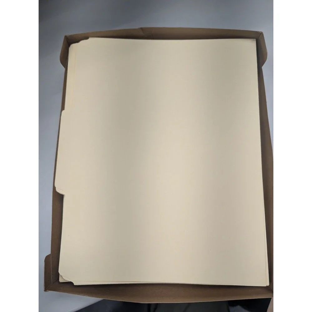 Office Depot 3-Tab File Folders Letter Size Manila 100 Ct Box 30% Recycled New